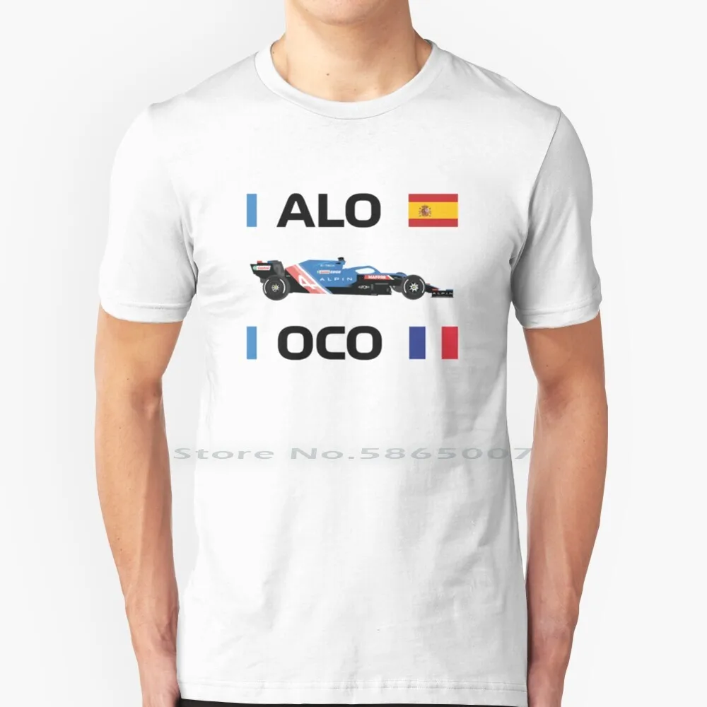 

Alpine Team 2021 Car A521 Fernando Alonso Esteban Ocon T Shirt 100% Cotton 2021 A521 Fernando Alonso Esteban Ocon France
