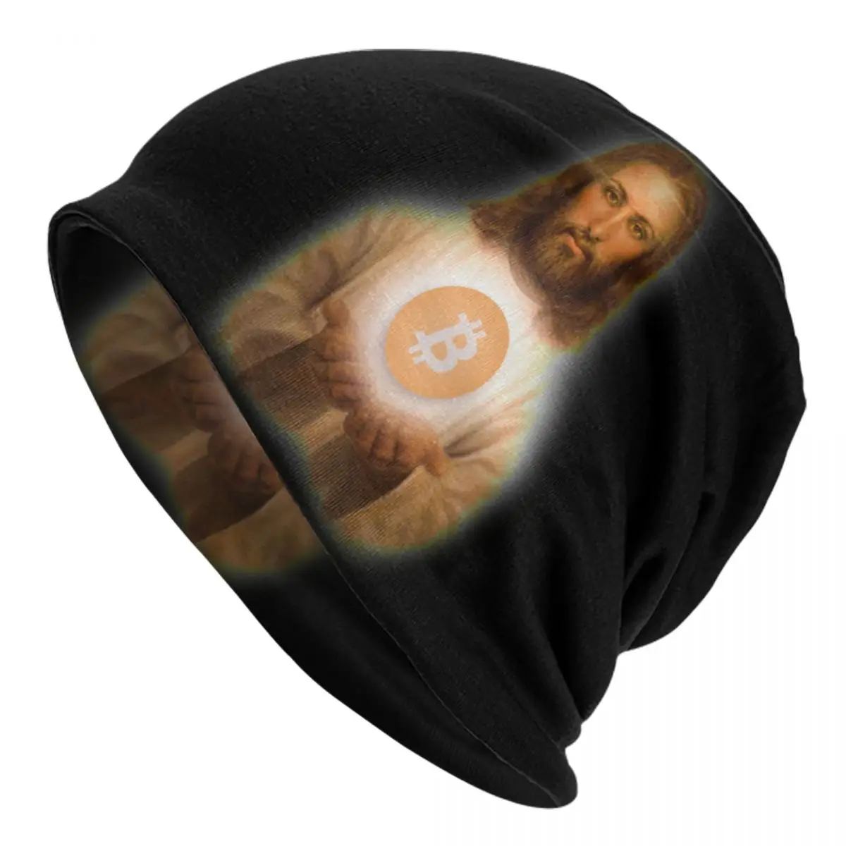 

Облегающая шапка с Иисусом из биткоина, унисекс, зимняя шапочка, женские вязаные шапки, крутые лыжные шапочки для улицы, криптовалюты, шапоч...