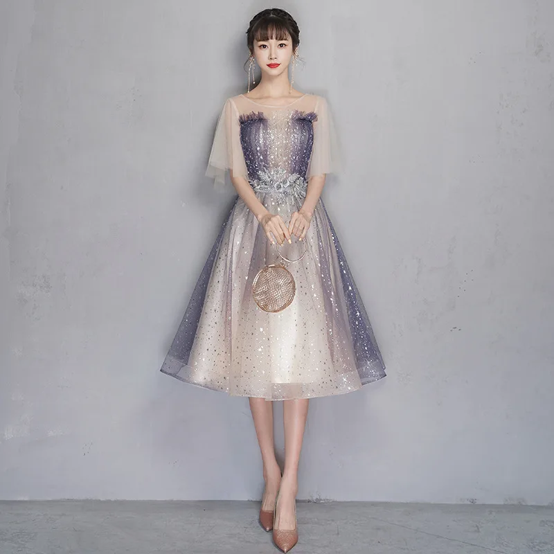 

Официальное вечернее платье для женщин 2022 Новинка звездное небо элегантное платье для подружки невесты для хора и банкета