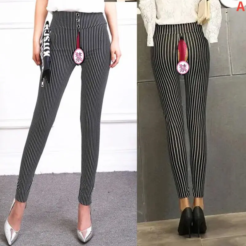 

Full Zipper Pants Women Invisible Open Pants Loose-fitting Pants Outdoor Couple Dating Open Pants Leggings Leather Hot Pants