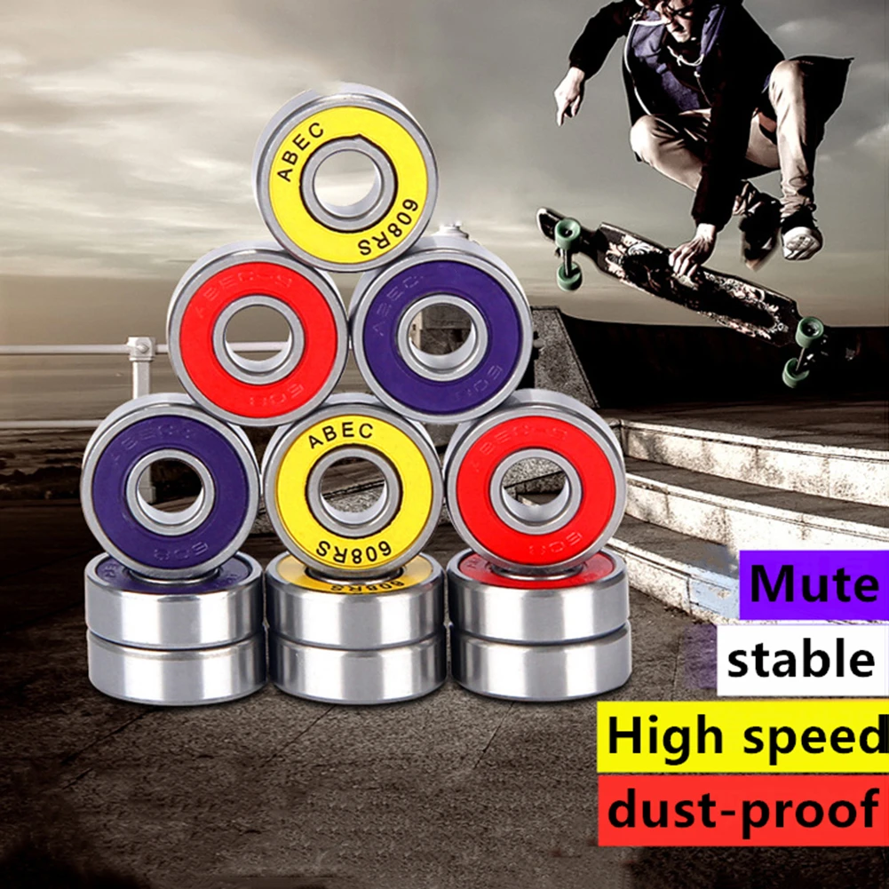 

ABEC-7 608 2RS Skateboard Scooter Roller Steel Sealed Ball Bearings 8x22x7mm High Speed Silent Skate Board Bearing Accessories