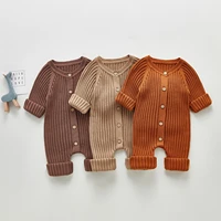 newborn rompers infant cute baby clothes boys and girls long sleeve jumpsuit knitted infant baby onesie