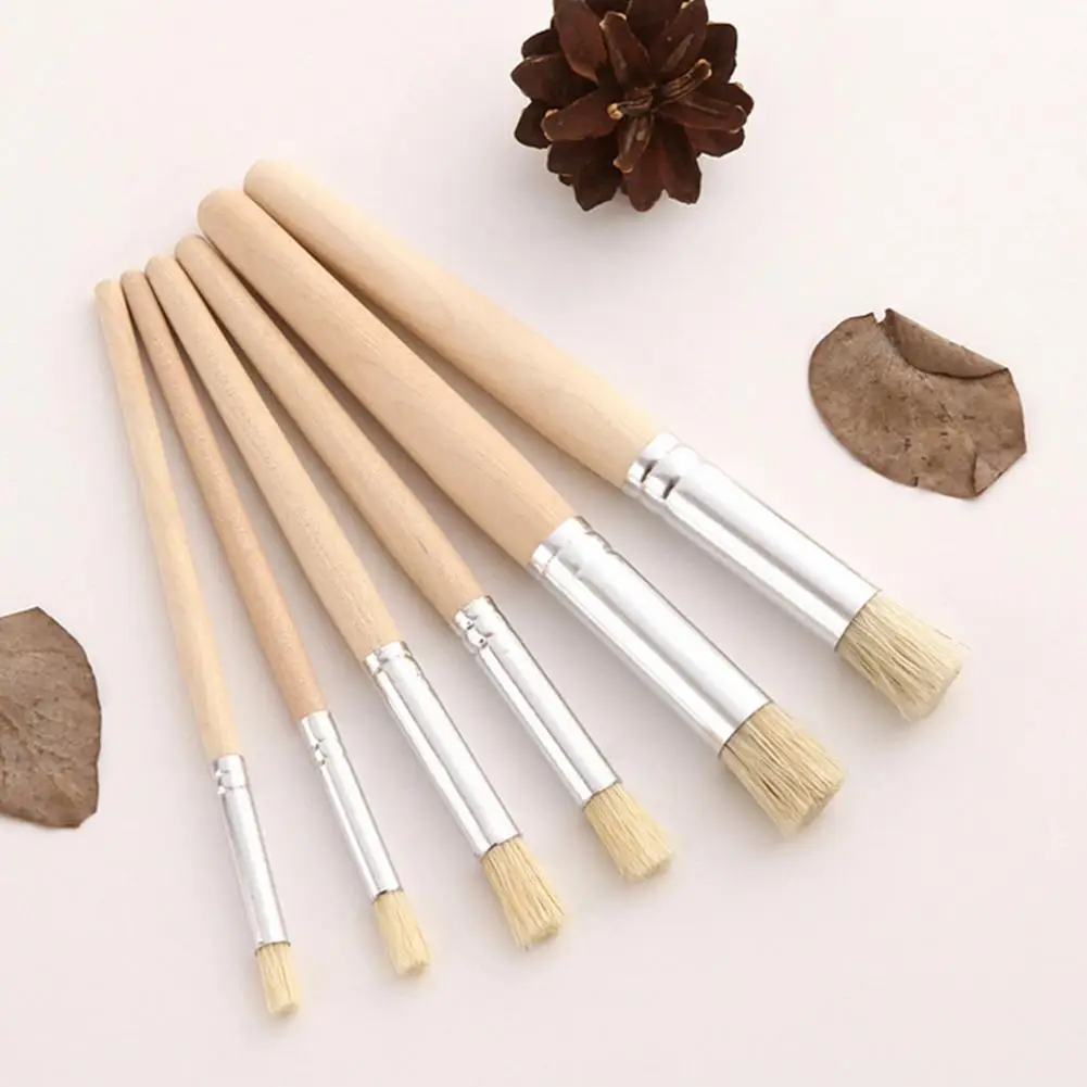 

6Pcs Paint Brushes Durable Arts Crafts Watercolor Painting Brush Set Creative Wear-resistant Oil Paintbrushes