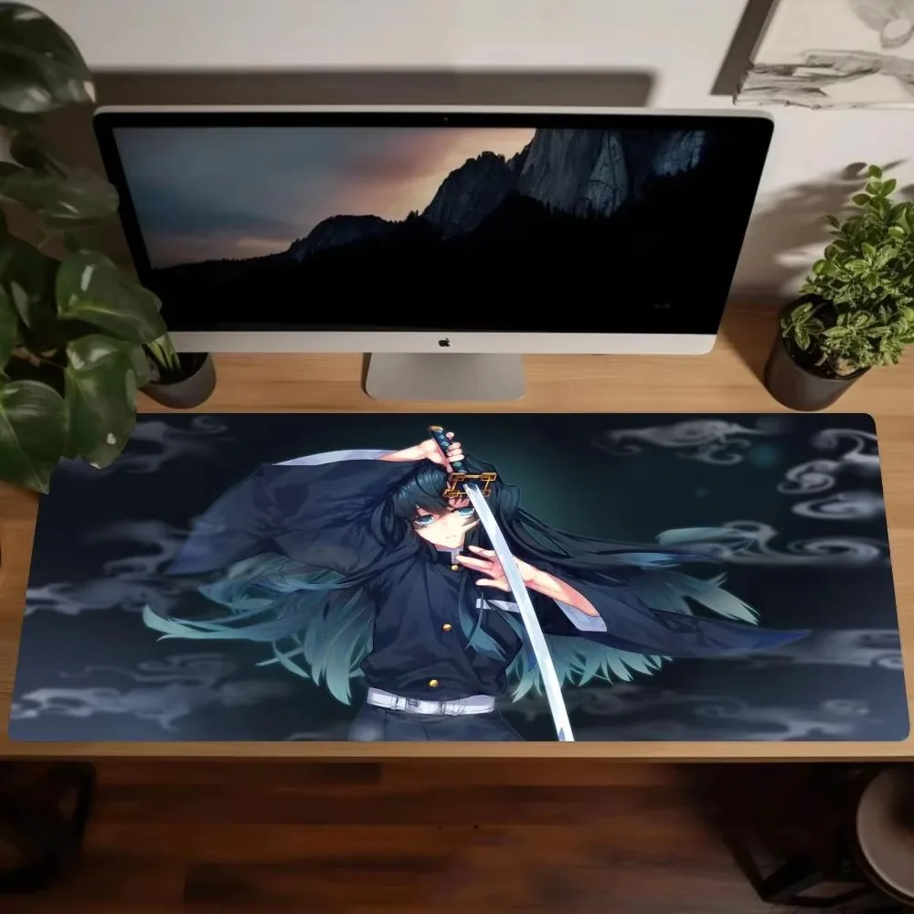 Крутая подушка для ноутбука Muichiro Tokito 1200x600 резиновый коврик мыши xl индивидуальный