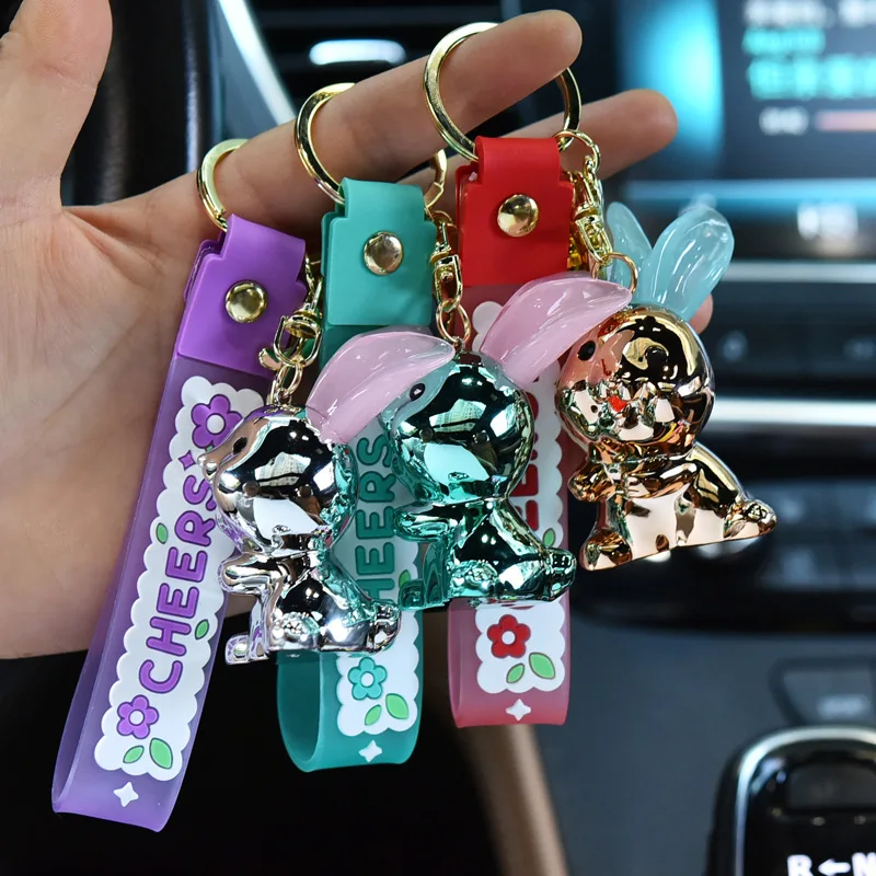 

Cartoon Keychain Creative Keychains Women Acrylic Bag Pendant Cute Colorful Big Ear Rabbit Fashion Jewelry Accessories