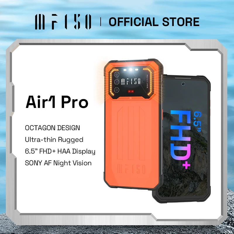 

IIIF150 Air1 Pro 6.5"FHD+ Display Rugged Phone IP68/IP69K 6+128GB 48MP Infrared Night Vision NFC Android 12 Celular