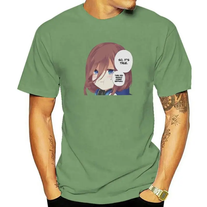 

Men's T-Shirts Miku Pouting Toubun No Hanayome The Quintessential Quintuplets Tops Cotton Tees Short Sleeve Manga Anime T Shirt