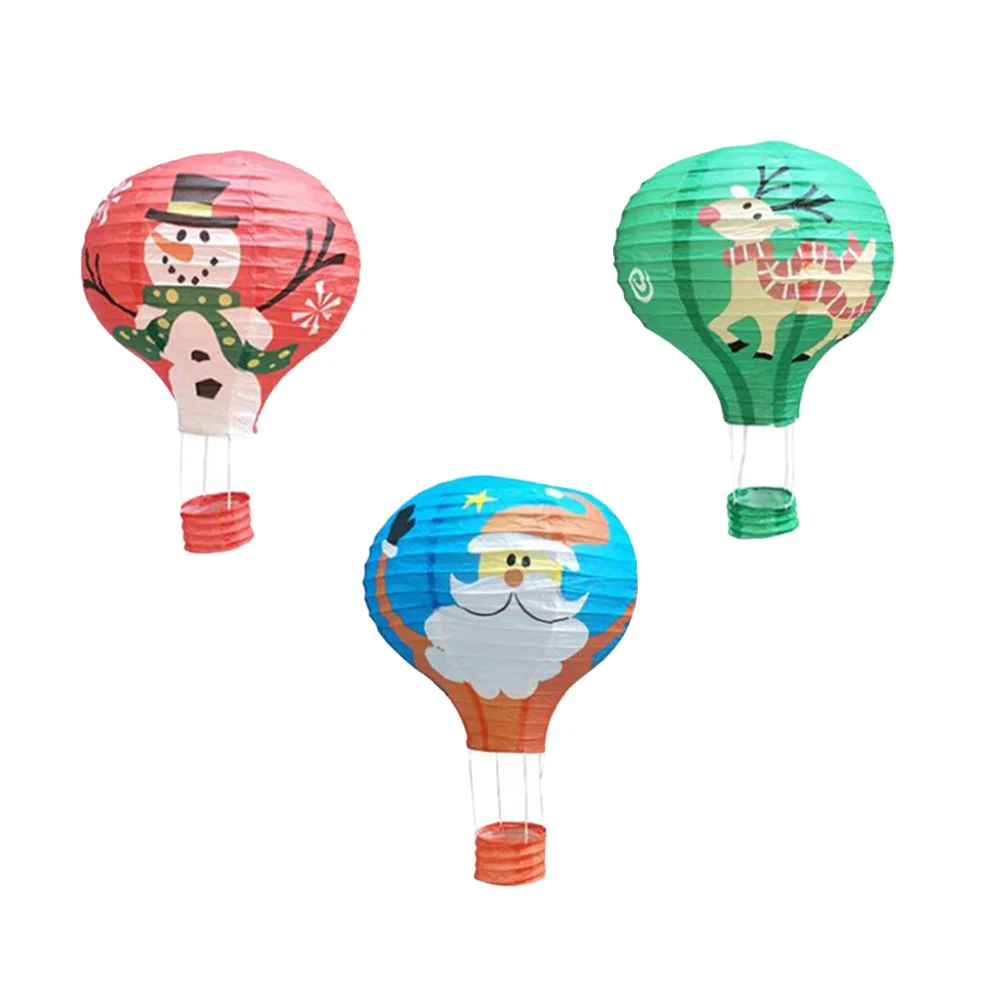 

3pcs 30cm Paper Lanterns Hanging Air Colorful Paper Christmas Lantern for Christmas