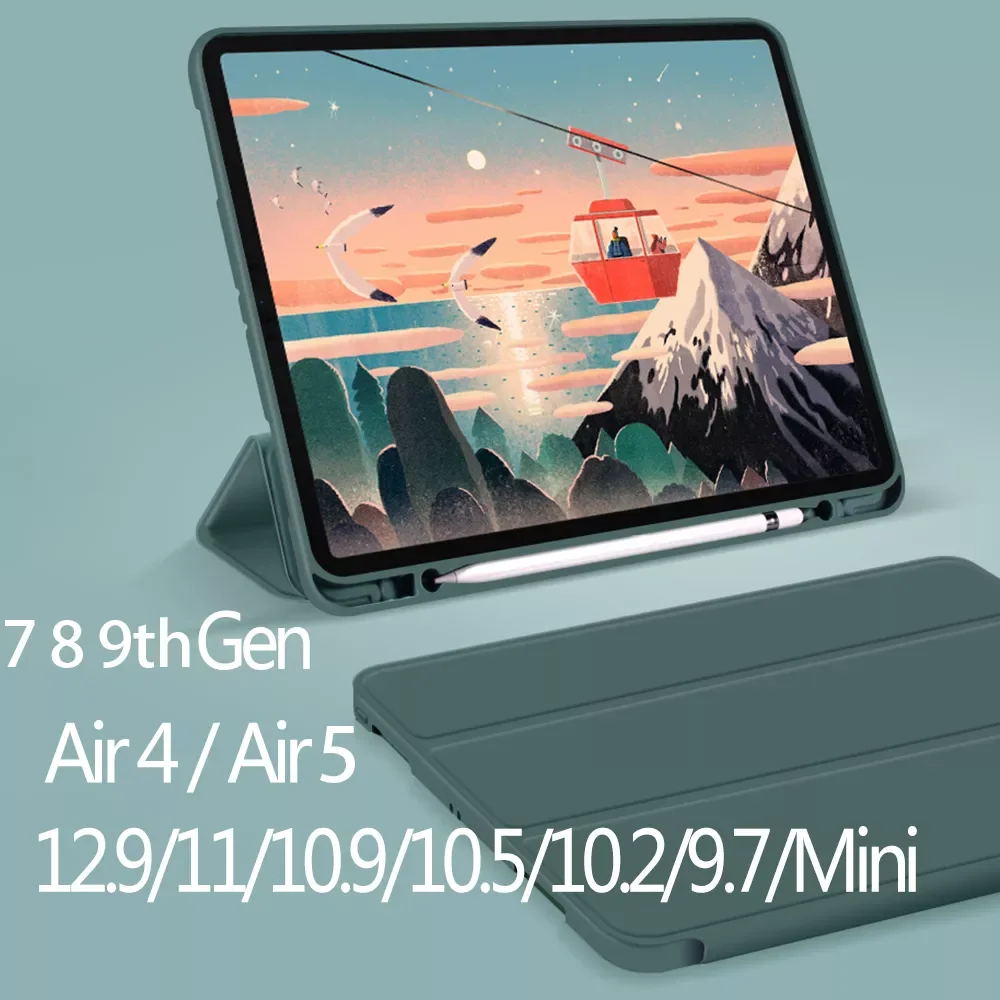 

Чехол для iPad Air 4, чехол для 2020 iPad 10,2, 7, 8, 9 поколения, M1 2021 Pro 11 12,9 Air 3 Mini 6 5 Air 2022 9,7, чехол-карандаш