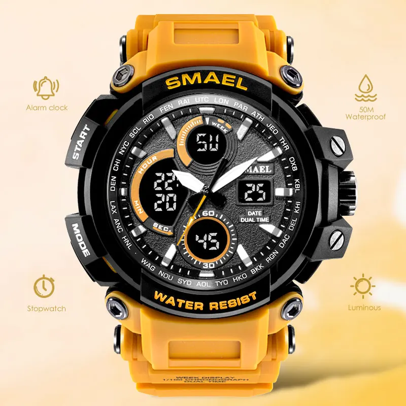 

Мужские водонепроницаемые кварцевые часы с хронографом и датой