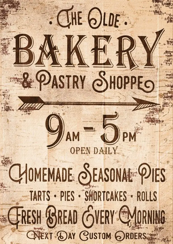 

Bakery Shop Vintage Retro Style Metal Sign, kitchen, gift, cakes, baking, pastry