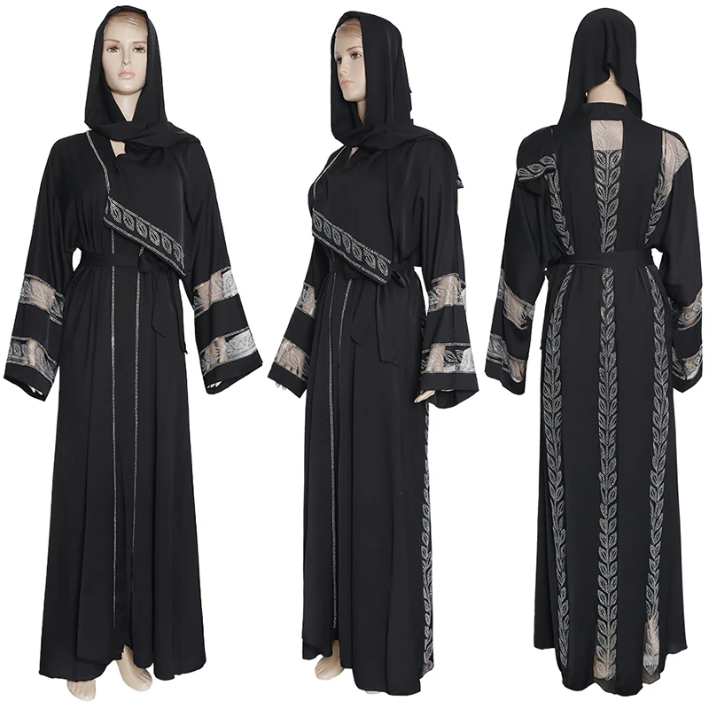 2022 Dubai Abayas For Women Caftan Marocain Muslim Modest Kimono Long Sleeve Loose Big Boubou Turkish Robe Diamond Evening Gowns