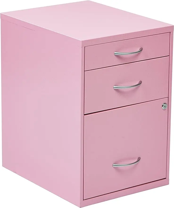 

OSP Home Furnishings HPB Heavy Duty 3-Drawer Metal File Cabinet for Standard Files and Office Supplies,