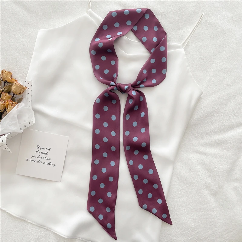 

Skinny Silk Hair Bands Scrunchies Headbands for Woman Dot Ribbon Bandana Ladies Neck Tie Wrist Bag Hair Accessories Bezel 2021