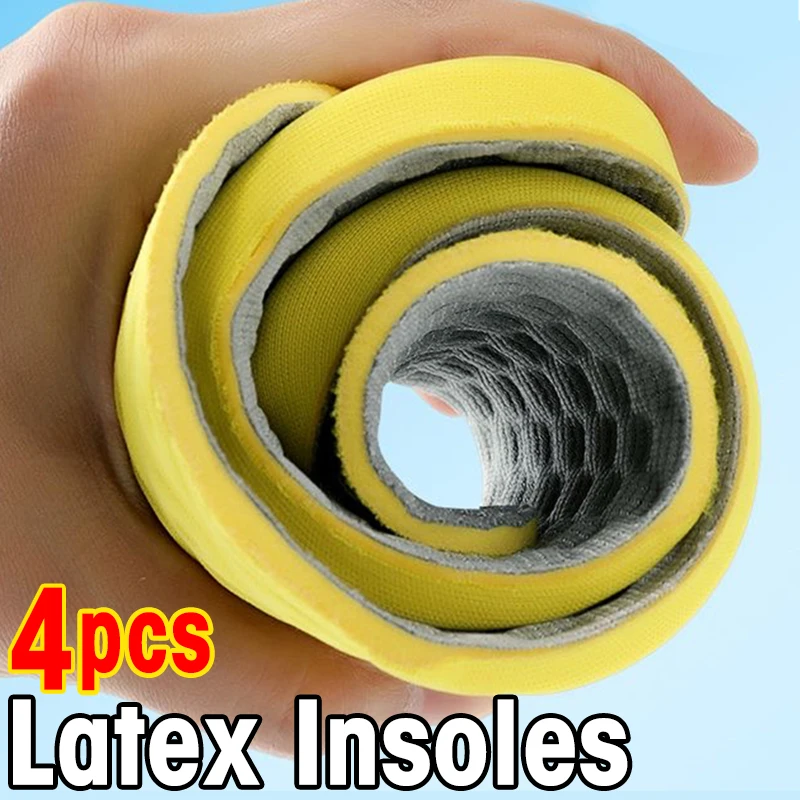 

4Pcs Memory Foam Insoles Women Men Latex Sport Running Foot Support Shoe Pad Breathable Orthopedic Feet Care Insert Cushion