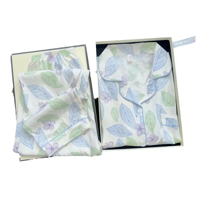 Women's Cloud Cotton Long Sleeve Trousers Autumn Cardigan Sweet Cartoon Loose-Fit Outerwear Home Clothes Suit