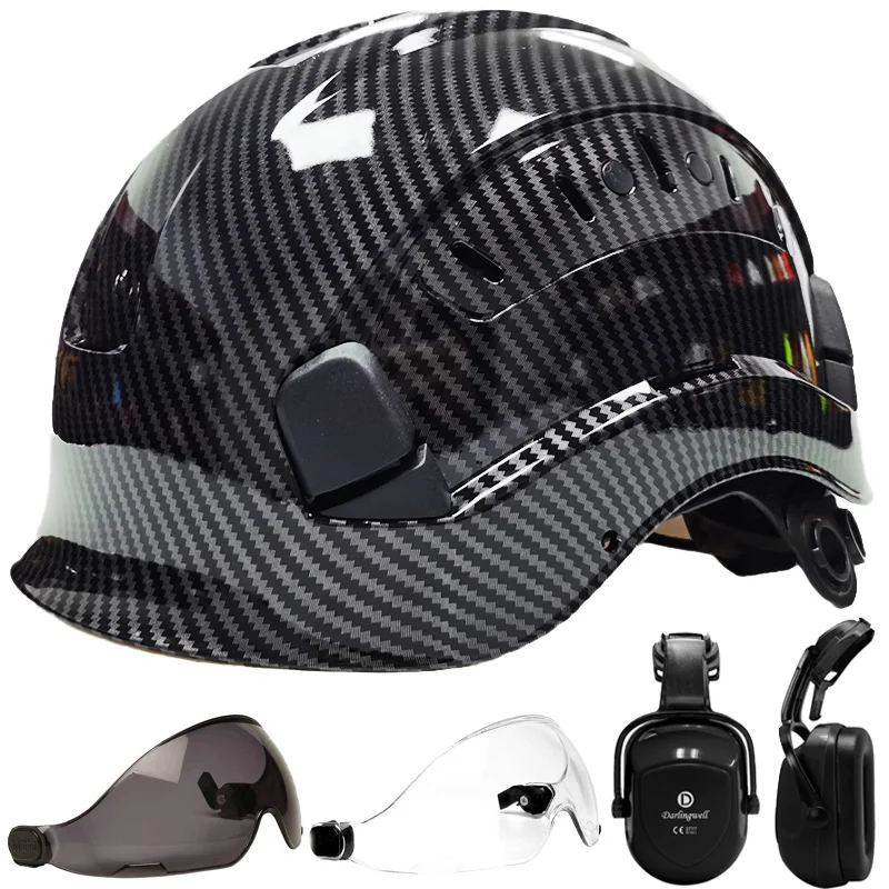 

Новый защитный шлем из углеродного волокна CE для инженерного строительства, промышленные защитные рабочие спасательные велосипедные мото...