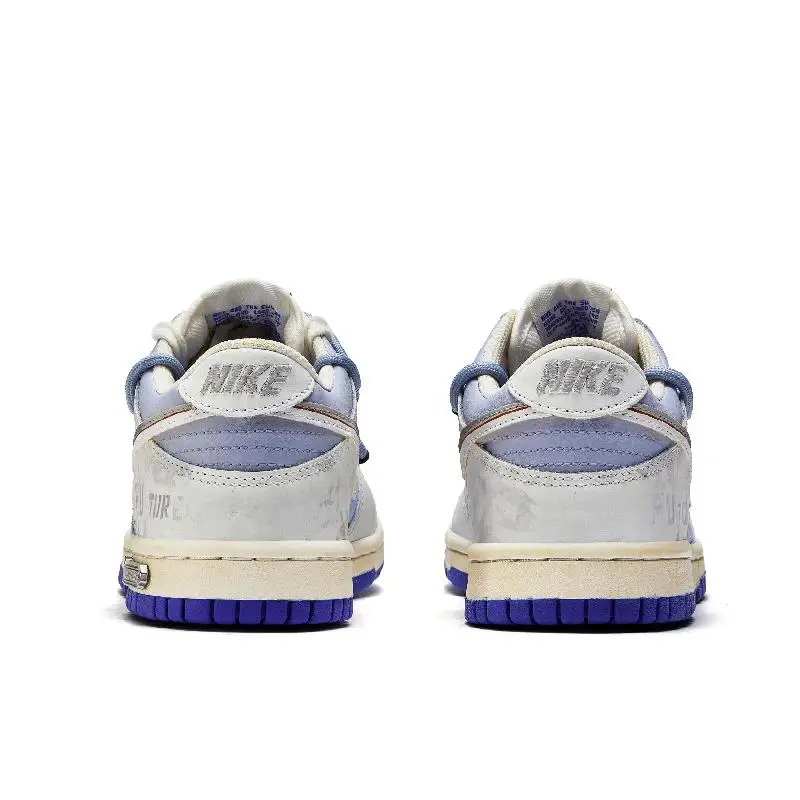 【Настроить】Nike Dunk Обувь для скейтбординга Мужские низкие синие/серые кроссовки