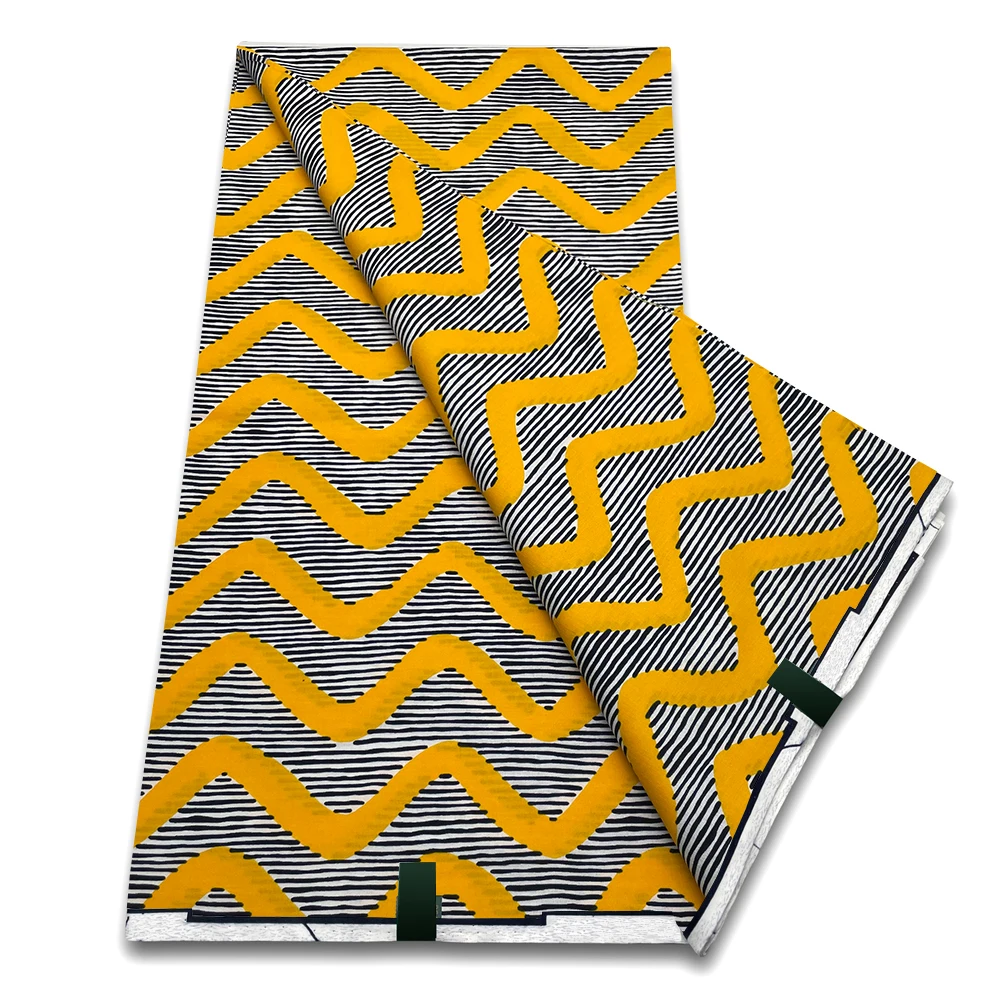 

African Wax Fabric 100% Cotton Veritable Wax Nigerian Ankara Block Prints Batik Fabric Dutch Pagne 6yards For Sewing VL-1853