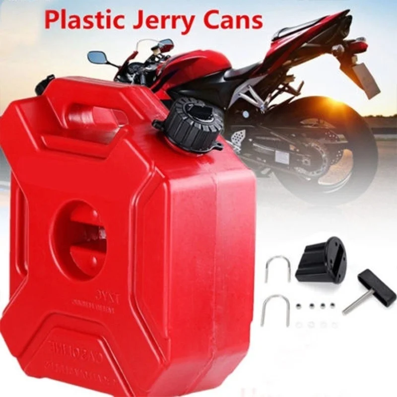 

3L/ 5L Portable Fuel Tank Gas Gasoline Fuel Tank Container Can with Bracket Lock For ATV SUV Motorcycle
