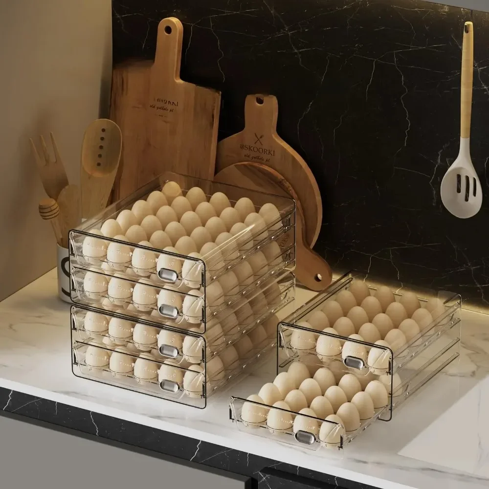 Прозрачный 60-контейнер для яиц холодильника подставка штабелируемый контейнер