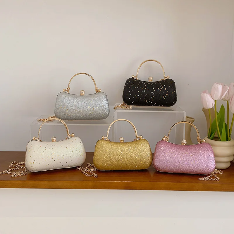 

exquisite texture simple western-style small bags one-shoulder chain crossbody bag with lock small tote bags for women