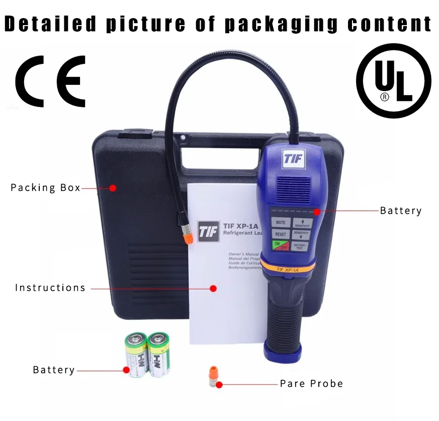 XP-1A Портативный детектор утечки хладагента и галогенного газа R134a R22 для