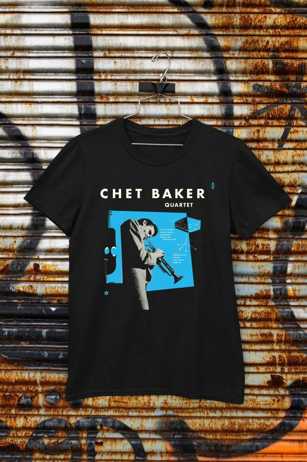 Vtg CHET BAKER QUARTET Черная рубашка унисекс из плотного хлопка всех размеров AA234