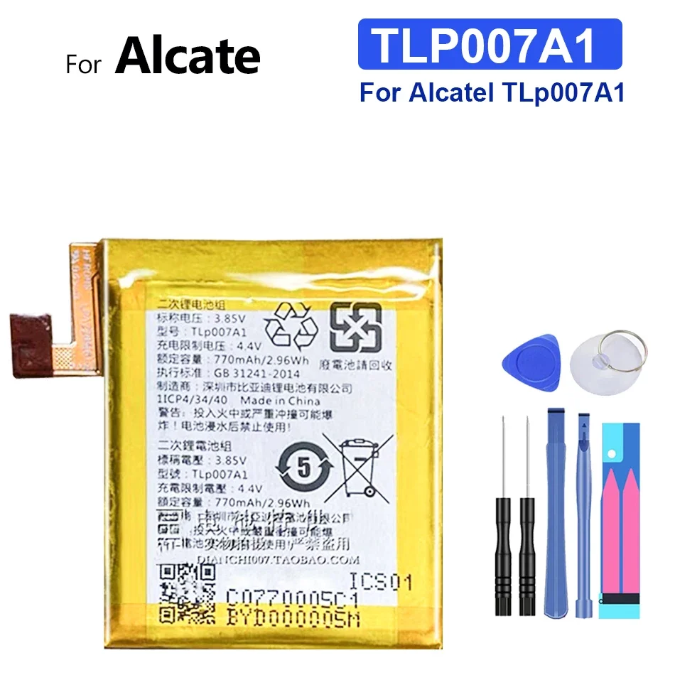 

Replacement Battery TLP007A1 For Alcatel TLp007A1 Watch 770mAh Mobile Phone Batteries High Quality