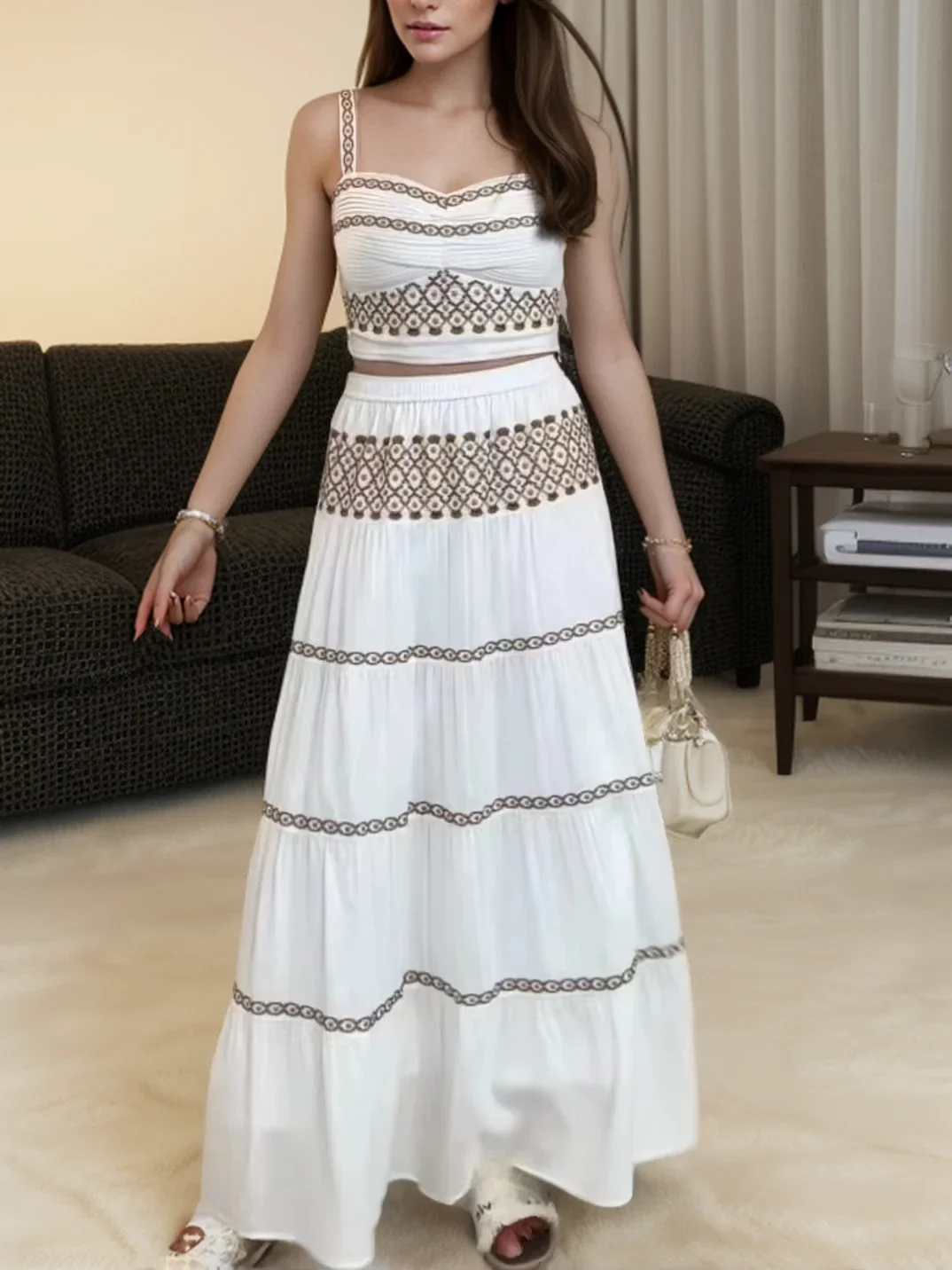 SEQINYY Элегантный белый костюм Лето-Весна Новый модный дизайн Женский подиум High Street