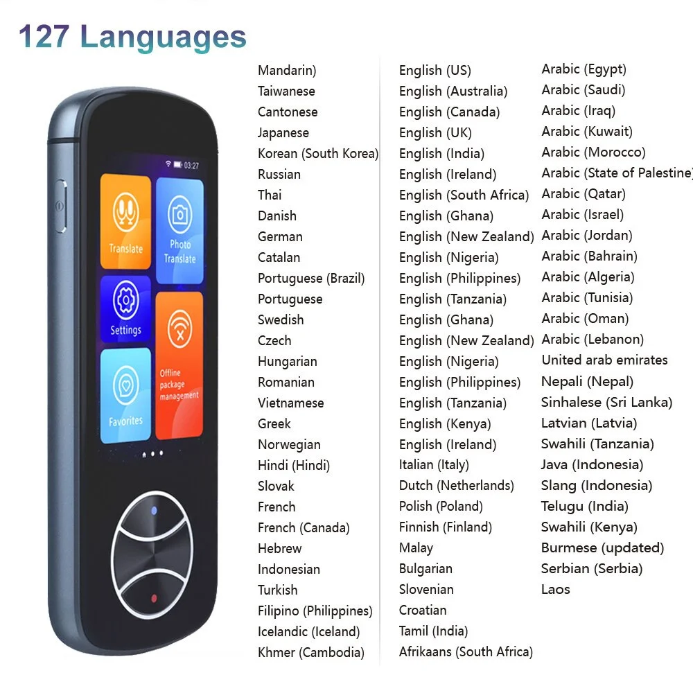 Smart Voice Translator Pens 127 Languages Real Time Online Instant Offline Translation AI Conversion V10 Translator For Travel
