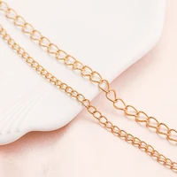 2m 3 4mm gold stainless steel adjustment chain extender tail necklace chains for bracelet jewelry making supplies bulk fashion