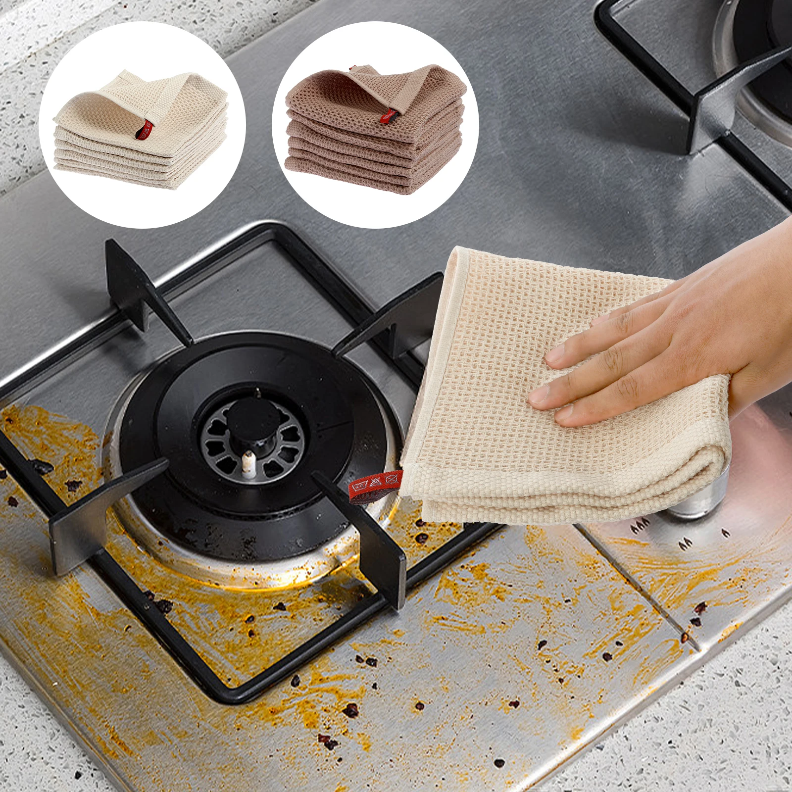 

6 шт., хлопковые тряпки для посуды, 13 х13 дюймов