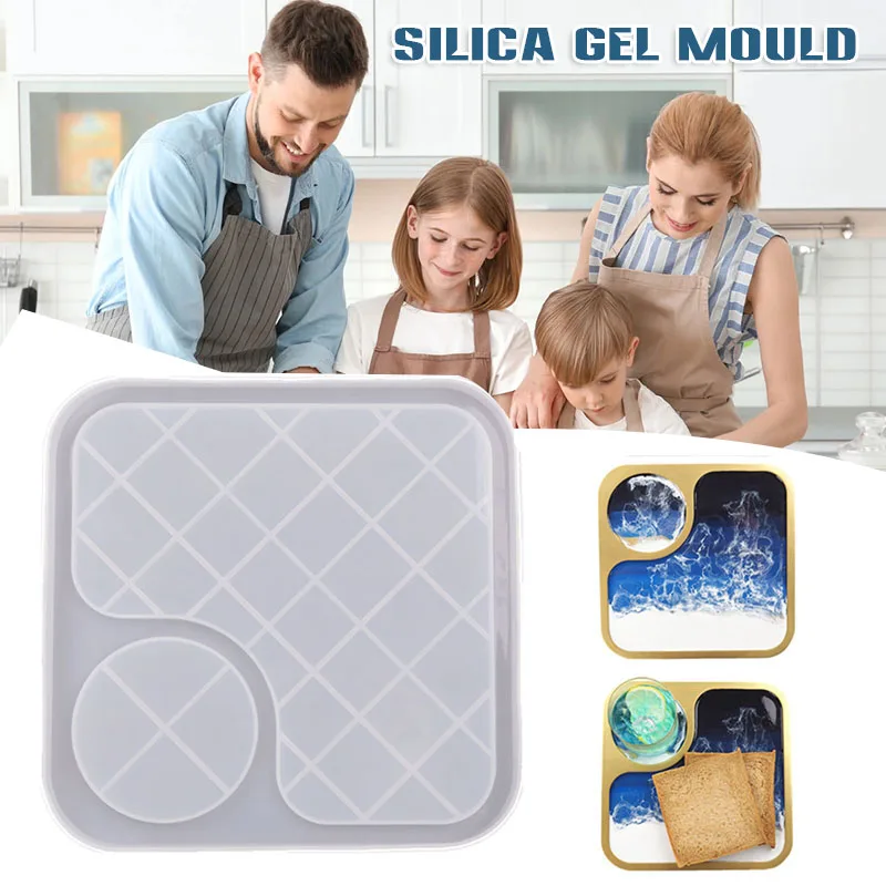 

Serving Tray Soft Stencil with Cup Cell/Slot Food Pan Silicone Casting Die for DIY Craft Craft Supplies Square/Rectangular B88