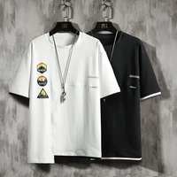 mens casual solid 100 cotten t shirt stylish simplicity printing mens tops fashion oversize tshirt male harajuku tee shirts