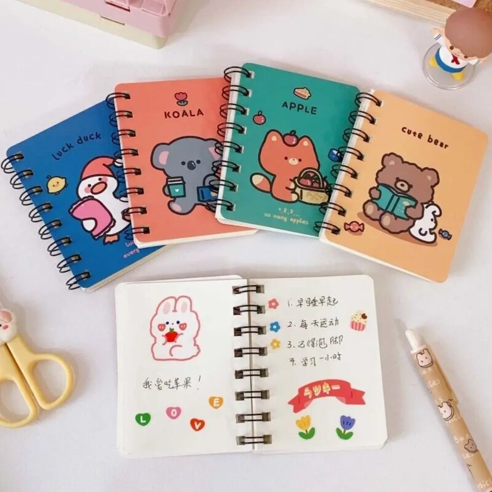 

Pocket Notepad For Preschool Kindergarten Kids Hardcover Spiral Memo Notepad Cute Notebook Mini Cartoon A7 Coil Book