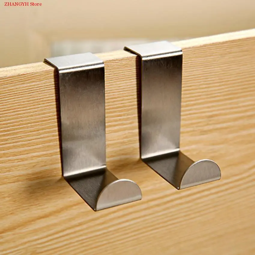

2PC Door Hook Stainless Kitchen Cabinet Clothes Hanger environmental protection