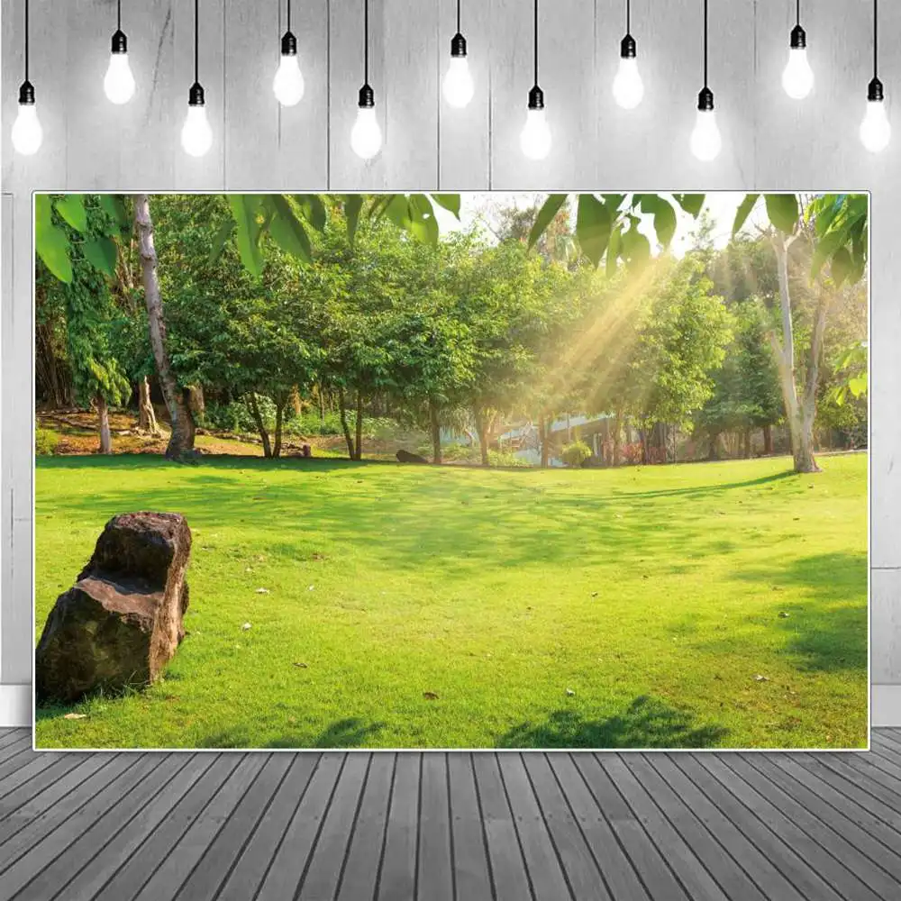 

Spring Park Garden Photography Backdrops Birthday Decoration Custom Kids Green Ground Outing Camp Home Studio Photo Backgrounds
