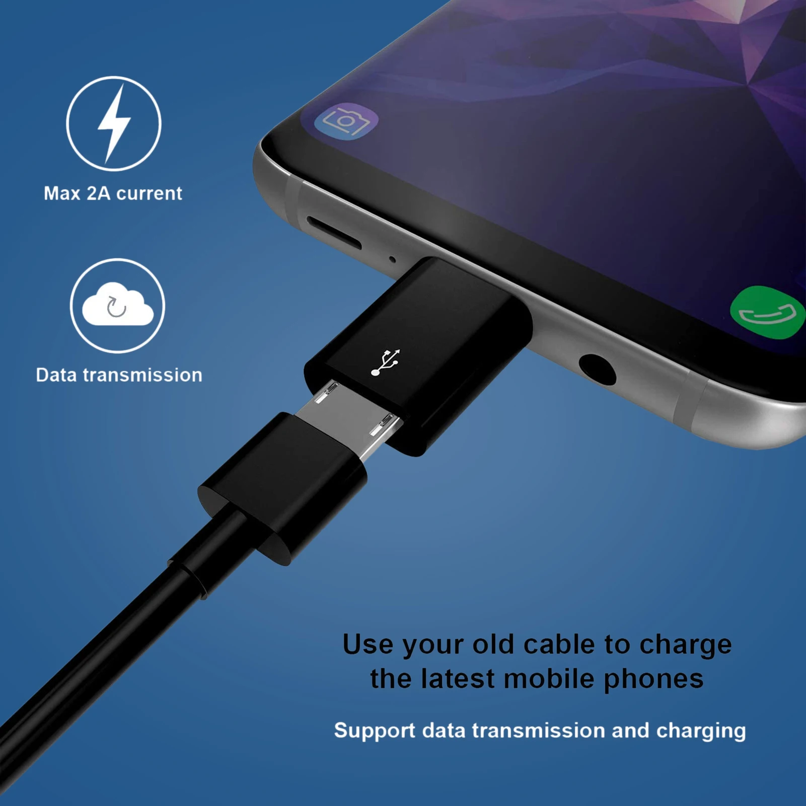 

Адаптер Micro USB в Type-C (папа), 3 шт.