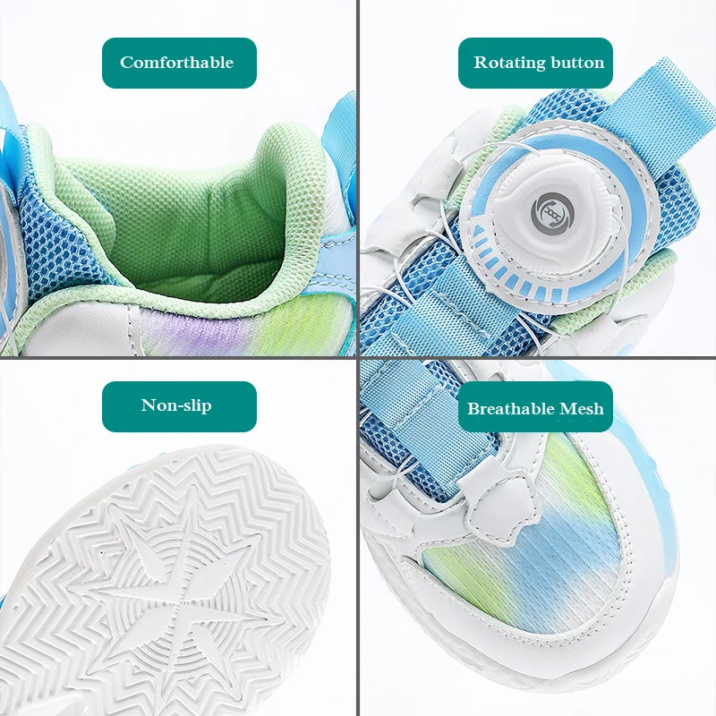 All Seasons Kids Sneakers Children's Fashion Sports Shoes Boys Basketball Shoes Leisure Breathable Outdoor Child Running Shoes
