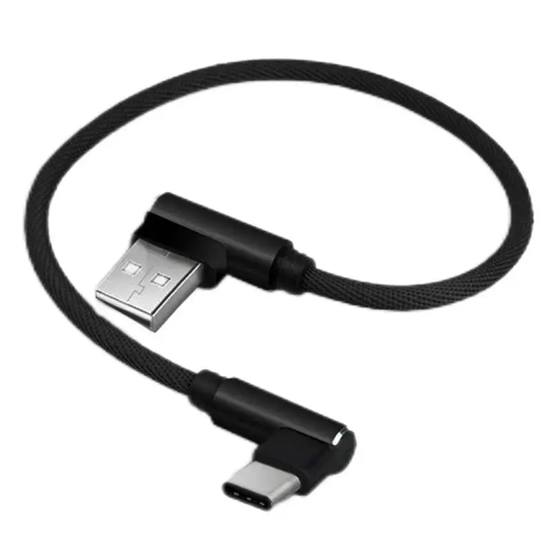 

25cm Short Fast Charging Cable Double Elbow 90 Degree Right Data Smart Phones Fast Charging Cable For IPhone 13
