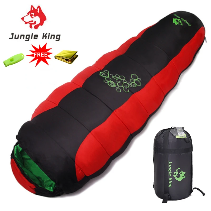 Спальный мешок JUNGLE KING CY0901 для кемпинга, легкий Водонепроницаемый всесезонный теплый Хлопковый мешок для сна, для отдыха на открытом воздухе, Путешествий, Походов