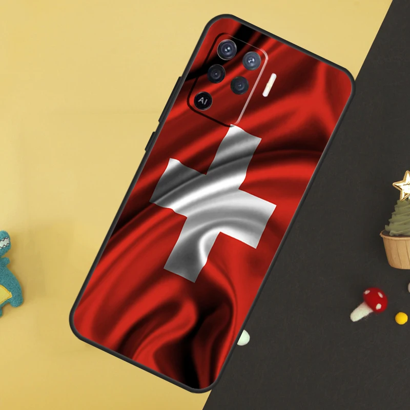 Швейцарский Флаг для OPPO A9 A5 A53 2020 A52 A72 A96 A76 A16 A54 A74 A94 A58 A78 A98 A15 A79 A17 A57 A77
