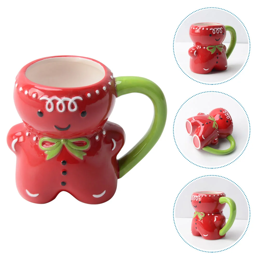 

Ceramic Gingerbread Man Mug Christmas Coffee Mug Milk Cup Drinking Mug Drinkware Xmas New Year Party Favor
