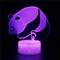 panda bear 3d illusion lamp led night light colorful usb table lamp home room decor nightlight gifts for boys girls children