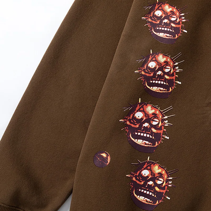 Новая толстовка с капюшоном Cactus Jack забавная карманом и принтом головы