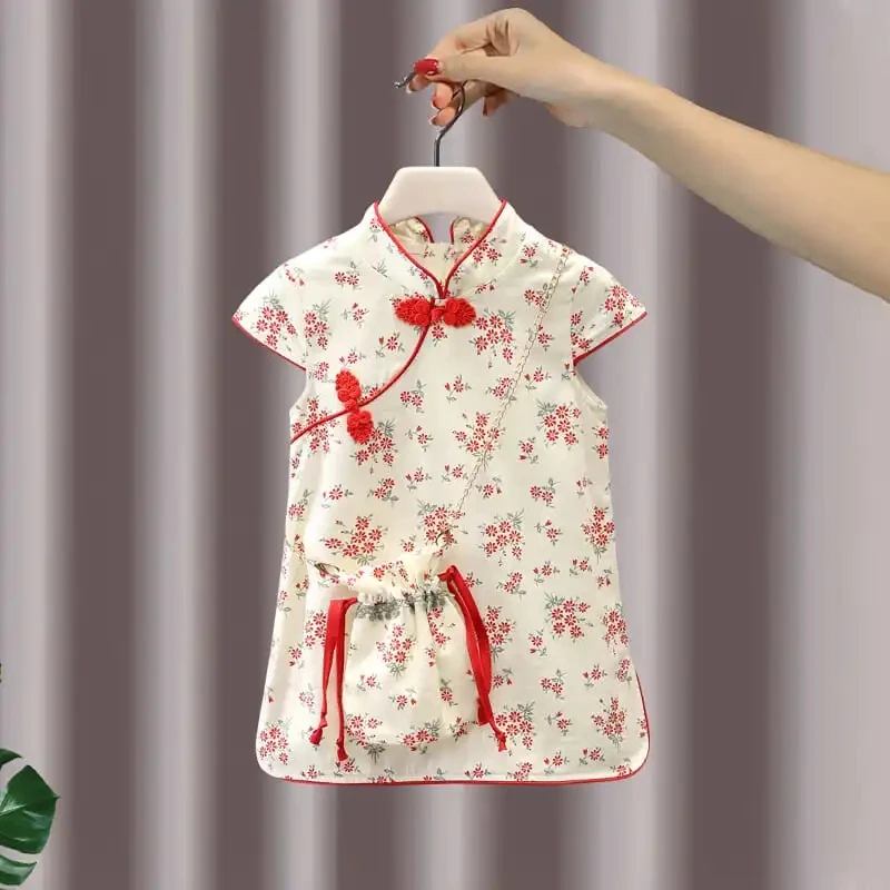 

Hanfu Girls Cheongsam Dress Children's Clothing Baby New Summer Dress Skirt Children's Princess Dress 0 3 5 7Y