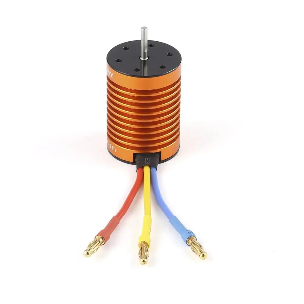 Waterproof 9T 4370KV 4 poles Sensorless Brushless Motor with 60A Electronic Speed Controller Combo Set for 1/10 RC Car and Truck images - 6
