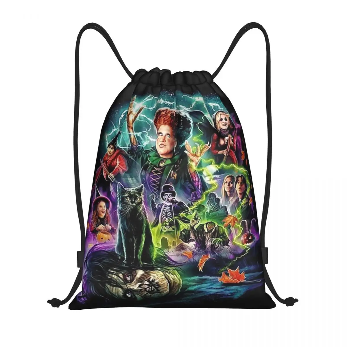 

Custom Hocus Halloween Witch Pocus Drawstring Bag for Training Yoga Backpacks Women Men Witchcraft Sports Gym Sackpack