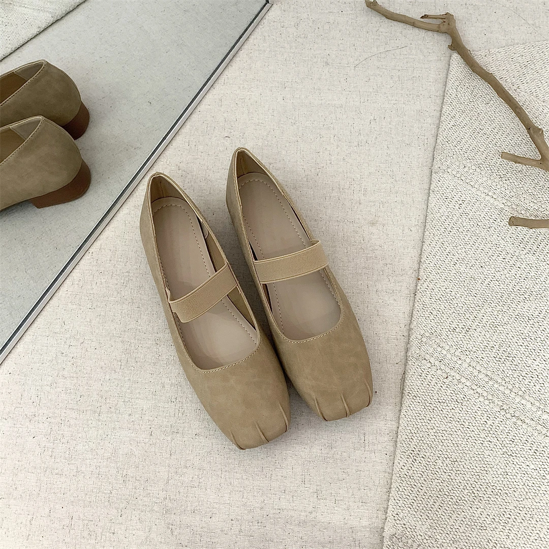 2024 осенняя модная балетная женская обувь на плоской подошве в стиле ретро